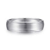 14K White Gold 6mm - Men's Wedding Band in Satin Finish - MBM0115-60W4JJJ-Gabriel & Co.-Renee Taylor Gallery