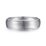 14K White Gold 6mm - Men's Wedding Band in Satin Finish - MBM0115-60W4JJJ-Gabriel & Co.-Renee Taylor Gallery