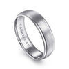 14K White Gold 6mm - Men's Wedding Band in Satin Finish - MBM0115-60W4JJJ-Gabriel & Co.-Renee Taylor Gallery