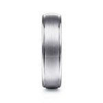 14K White Gold 6mm - Men's Wedding Band in Satin Finish - MBM0115-60W4JJJ-Gabriel & Co.-Renee Taylor Gallery