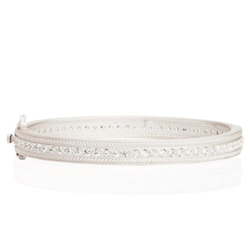 Pavé Row Hinge Bangle - PZB0853B-Freida Rothman-Renee Taylor Gallery
