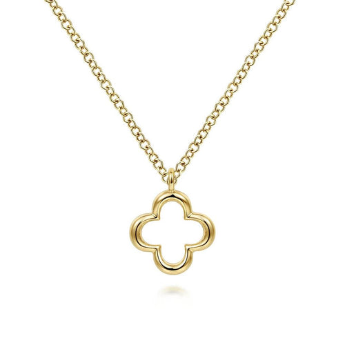 14K Yellow Gold Clover Pendant Necklace – NK6399Y4JJJ-Gabriel & Co.-Renee Taylor Gallery