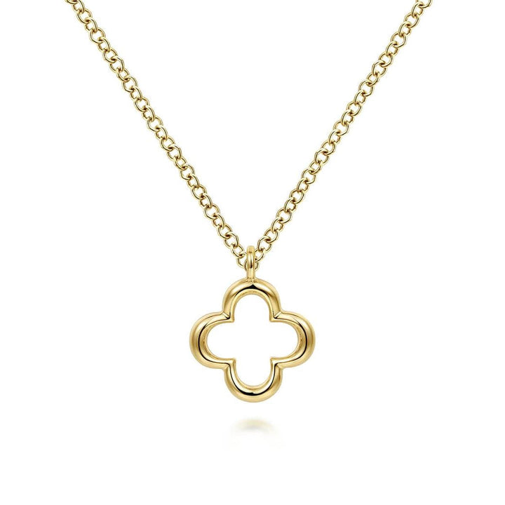 14K Yellow Gold Clover Pendant Necklace – NK6399Y4JJJ-Gabriel & Co.-Renee Taylor Gallery