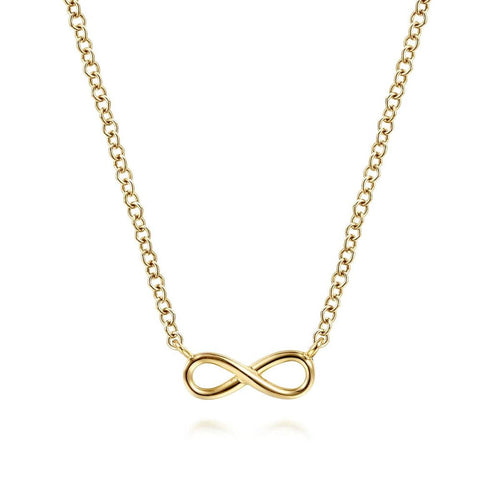 14K Yellow Gold Infinity Pendant Necklace – NK6434Y4JJJ-Gabriel & Co.-Renee Taylor Gallery