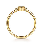 14K Yellow Gold Bujukan White Sapphire Bezel Promise Ring Bujukan Collection - LR53060Y4JWS-Gabriel & Co.-Renee Taylor Gallery