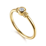 14K Yellow Gold Bujukan White Sapphire Bezel Promise Ring Bujukan Collection - LR53060Y4JWS-Gabriel & Co.-Renee Taylor Gallery