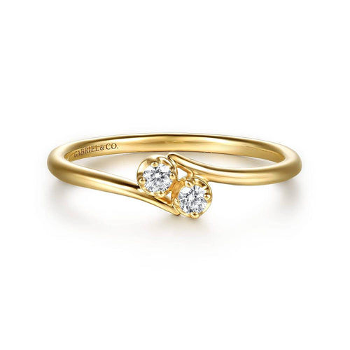 14K Yellow Gold Diamond Toi et Moi Promise Ring Contemporary Collection - LR53059Y45JJ-Gabriel & Co.-Renee Taylor Gallery