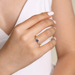 14K Yellow Gold Diamond and Sapphire 3 Stone Promise Ring Color Collection (Gaby ) - LR51605Y45SA-Gabriel & Co.-Renee Taylor Gallery