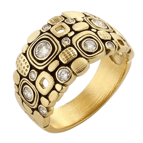 18K "Little Windows" Diamond Dome Ring - R-101DAA-Alex Sepkus-Renee Taylor Gallery