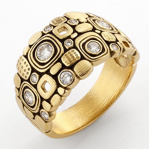 18K "Little Windows" Diamond Dome Ring - R-101DAA-Alex Sepkus-Renee Taylor Gallery