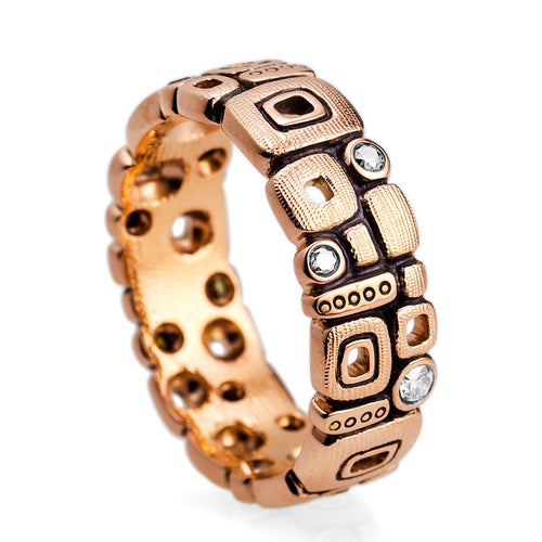18K Rose Gold Little Windows Diamond Band - R-118R-Alex Sepkus-Renee Taylor Gallery