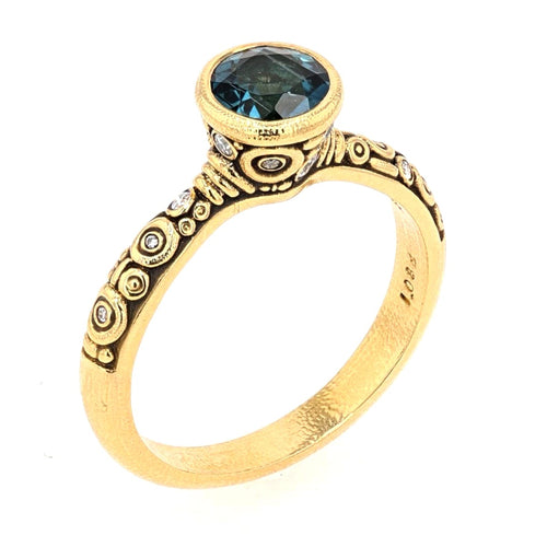 18K and Diamond "Martini" Ring Blue Tourmaline - R-127-Alex Sepkus-Renee Taylor Gallery