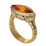 18K, Emerald and Diamond "Harriet Flora" Marquise Ring - R-183D-Alex Sepkus-Renee Taylor Gallery