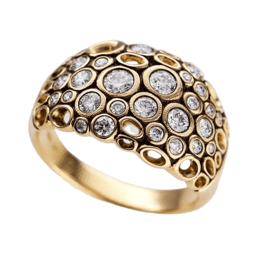 18K and Diamond "Open Work" Ring - R-244D-Alex Sepkus-Renee Taylor Gallery