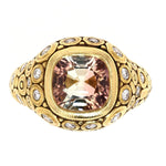 One of a Kind 18K Sapphire and Diamond "Cushion Shape" Tourmaline Ring - R-40-Alex Sepkus-Renee Taylor Gallery