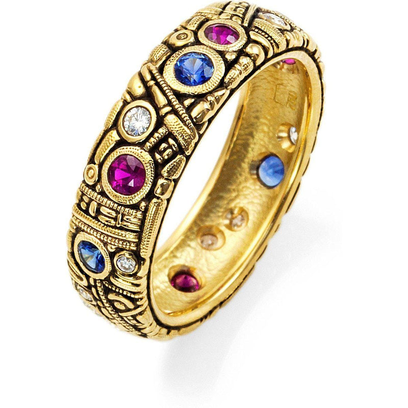 18K Sapphire Ruby & Diamond Band - R-7-Alex Sepkus-Renee Taylor Gallery