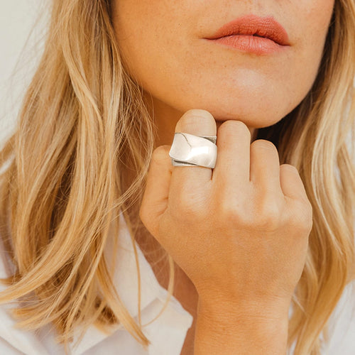 Veil Ring - Silver Plated - R0069 MET04-CXC-Renee Taylor Gallery