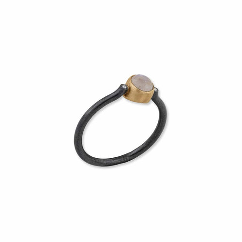 Rajasthan Ring with Moonstone & Diamond by Lika Behar