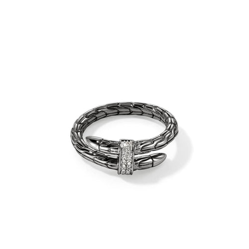 Dark Silver Spear Ring, Diamonds - RBP986802BRDDI-John Hardy-Renee Taylor Gallery