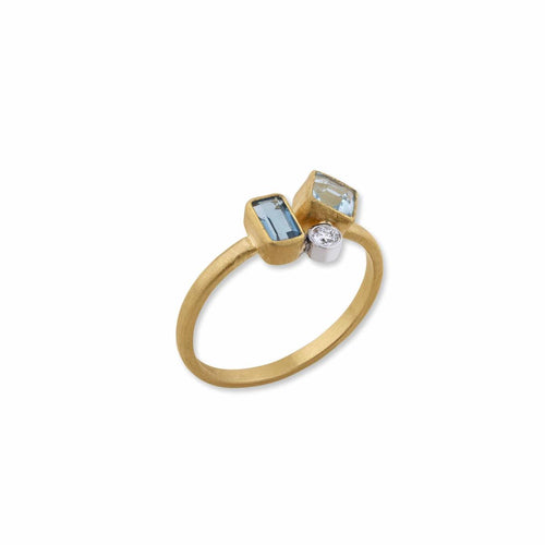 Rock Candy Sky & London Blue Topaz Ring by Lika Behar