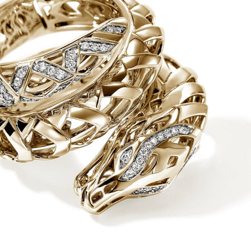 14K Gold & Diamond Naga Double Wrap Ring - RGGX603762DI