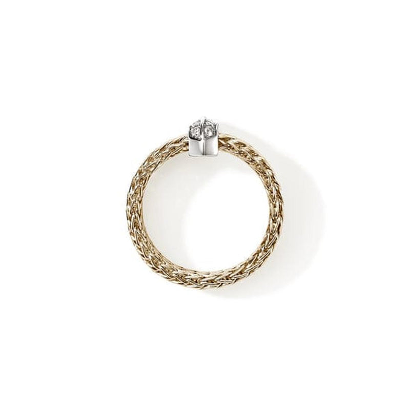 Icon Link 14K Gold Diamond Pavé Ring 9mm - RGGX987362DIX-John Hardy-Renee Taylor Gallery