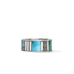 Carved Chain Ring, Sterling Silver, Hardstones - RMS988021TQMH-John Hardy-Renee Taylor Gallery