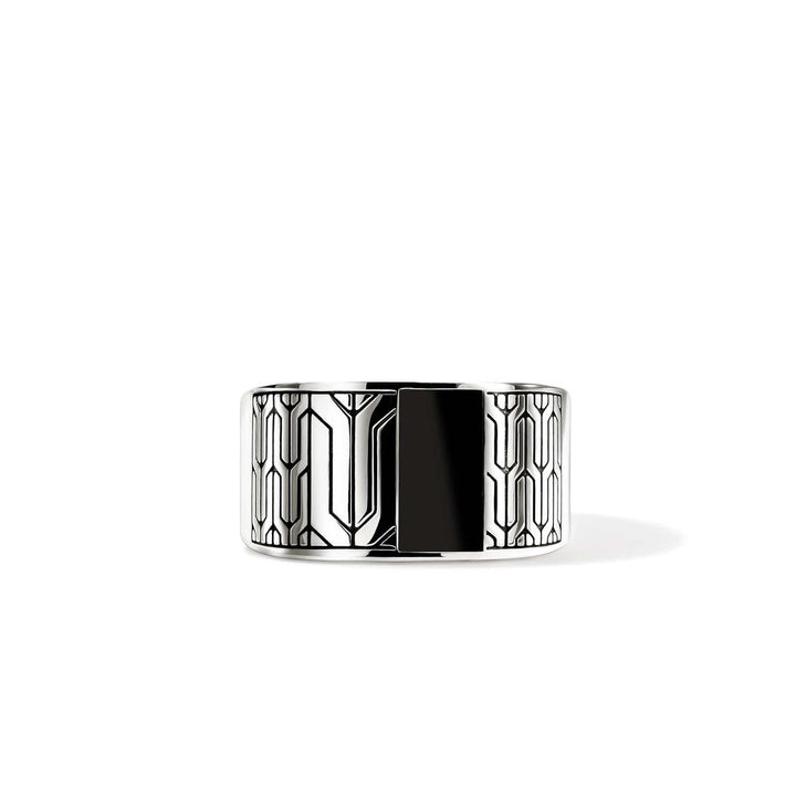Icon 50 Ring, Sterling Silver, Black Onyx - RMS989891BON-John Hardy-Renee Taylor Gallery