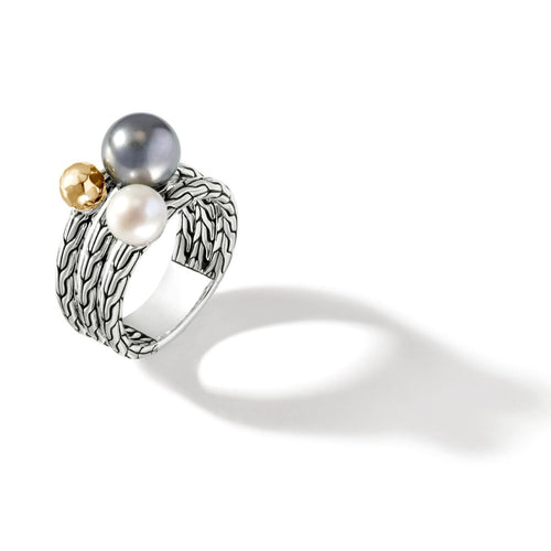 Pearl Multi Row Ring 18K Gold & Diamond Ring - RZ900817-John Hardy-Renee Taylor Gallery