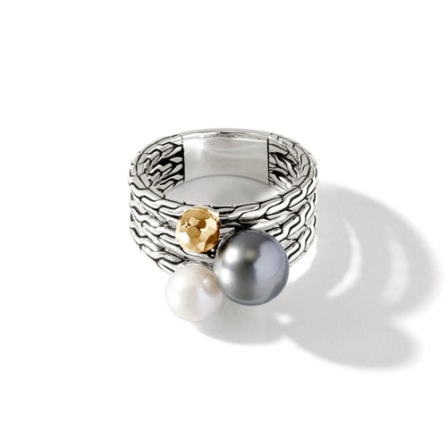 Pearl Multi Row Ring 18K Gold & Diamond Ring - RZ900817-John Hardy-Renee Taylor Gallery