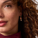Rainbow Duo Hoop & Charm Earring-Pink Dawn - ER1017GPD00-Julie Vos-Renee Taylor Gallery