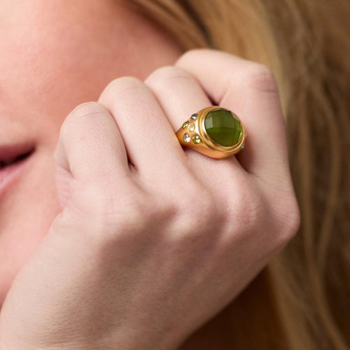 Rainbow Statement Ring-Iridescent Palmetto Green - R245GIJG-Julie Vos-Renee Taylor Gallery