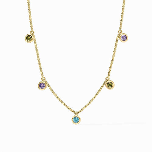 Rainbow Delicate Charm Necklace-Blue Twilight - N574GBT00-Julie Vos-Renee Taylor Gallery