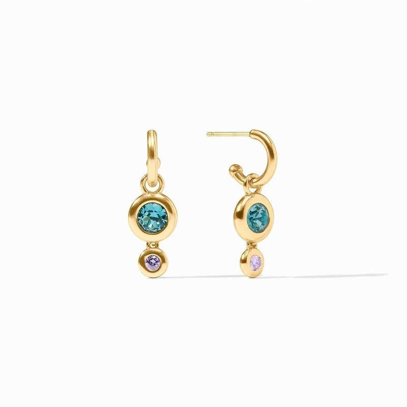 Rainbow Duo Hoop & Charm Earring-Blue Twilight - ER1017GBT00-Julie Vos-Renee Taylor Gallery