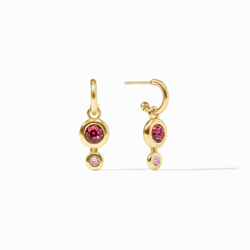 Rainbow Duo Hoop & Charm Earring-Pink Dawn - ER1017GPD00-Julie Vos-Renee Taylor Gallery
