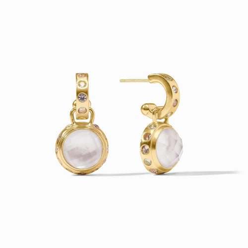 Rainbow Hoop & Charm Earring-Iridescent Clear Crystal - ER1015GIRC00-Julie Vos-Renee Taylor Gallery