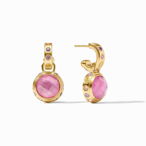 Rainbow Hoop & Charm Earrings-Iridescent Tourmaline Pink - ER1015GITM00-Julie Vos-Renee Taylor Gallery