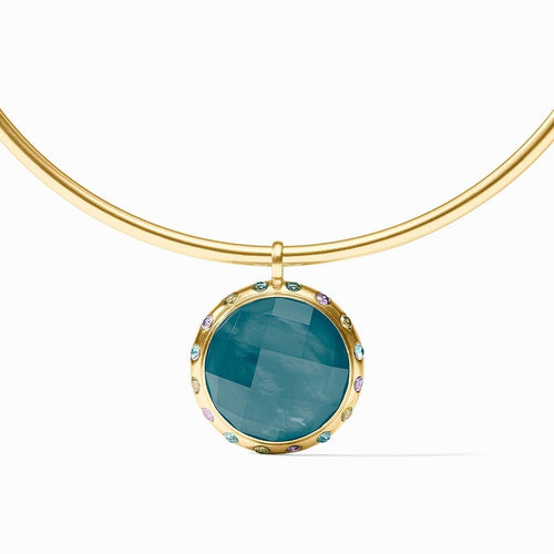 Rainbow Statement Necklace-Iridescent Montana Blue - N576GIPE00-Julie Vos-Renee Taylor Gallery