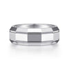 14K White Gold 8mm - Angular Men's Wedding Band in High Polished Finish - MBH0223-80W4JJJ-Gabriel & Co.-Renee Taylor Gallery