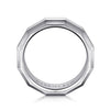 14K White Gold 8mm - Angular Men's Wedding Band in High Polished Finish - MBH0223-80W4JJJ-Gabriel & Co.-Renee Taylor Gallery