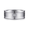 14K White Gold Diamond Men's Wedding Ring in Satin Finish - MR15673W44JJ-Gabriel & Co.-Renee Taylor Gallery