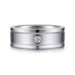 14K White Gold Diamond Men's Wedding Ring in Satin Finish - MR15673W44JJ-Gabriel & Co.-Renee Taylor Gallery