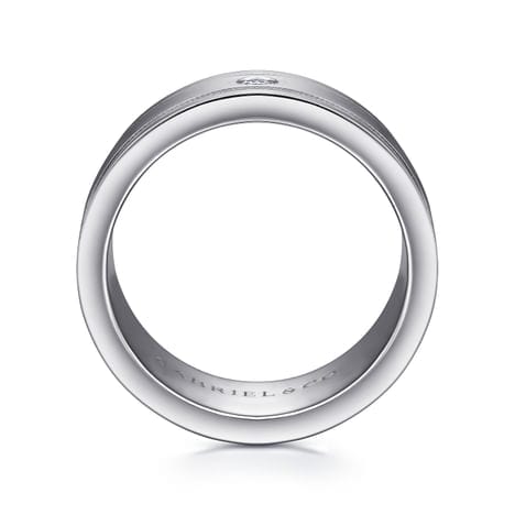 14K White Gold Diamond Men's Wedding Ring in Satin Finish - MR15673W44JJ-Gabriel & Co.-Renee Taylor Gallery