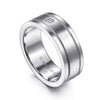 14K White Gold Diamond Men's Wedding Ring in Satin Finish - MR15673W44JJ-Gabriel & Co.-Renee Taylor Gallery