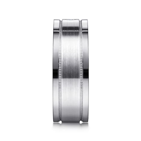 14K White Gold Diamond Men's Wedding Ring in Satin Finish - MR15673W44JJ-Gabriel & Co.-Renee Taylor Gallery