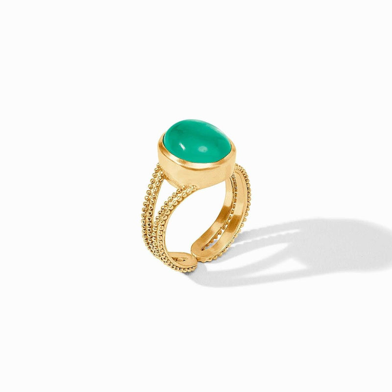 Cabochon Iridescent Emerald Green Ring - R213GIEG-Julie Vos-Renee Taylor Gallery