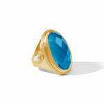 Cannes Statement Ring-Iridescent London Blue - R169GILN-Julie Vos-Renee Taylor Gallery