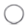 14K White Gold 7mm - Beveled Edge Men's Wedding Band in Horizontal Brush Finish - MBM0134-70W4JJJ-Gabriel & Co.-Renee Taylor Gallery