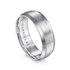 14K White Gold 7mm - Beveled Edge Men's Wedding Band in Horizontal Brush Finish - MBM0134-70W4JJJ-Gabriel & Co.-Renee Taylor Gallery