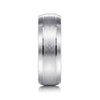 14K White Gold 7mm - Beveled Edge Men's Wedding Band in Horizontal Brush Finish - MBM0134-70W4JJJ-Gabriel & Co.-Renee Taylor Gallery